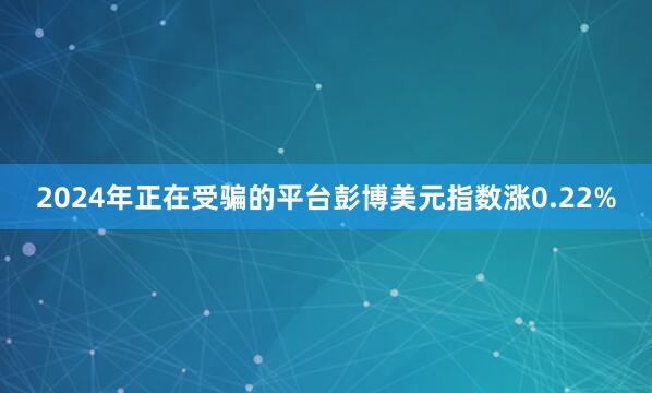 2024年正在受骗的平台彭博美元指数涨0.22%