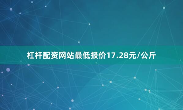 杠杆配资网站最低报价17.28元/公斤